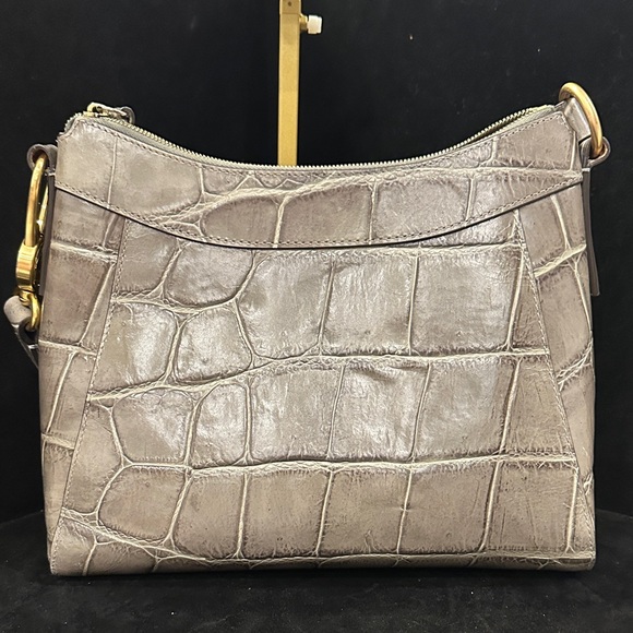 Dooney & Bourke Crocodile Embossed Shoulder Bag in Gray - Picture 9 of 13